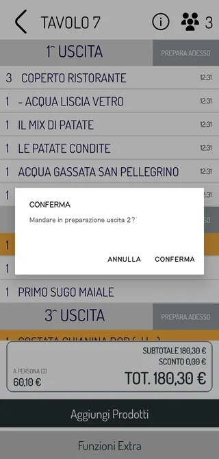 Gestione uscite e invio selettivo alla cucina